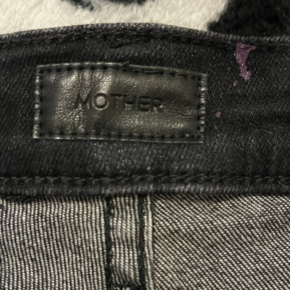 Mother Straight Leg Black Jeans With Paint Splatter Design - Picture 2 of 4